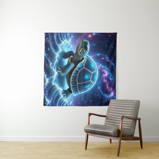 Tenture Tortue bleue galactique (En situation (horizontale))