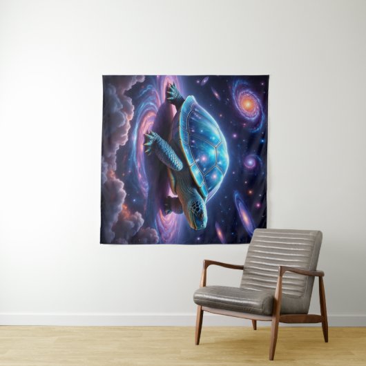 Tenture Tortue de mer galactique (En situation (horizontale))