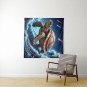 Tenture Tortue de mer galactique (En situation (horizontale))