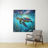 Tenture Tortue de mer galactique (En situation)