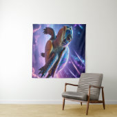 Tenture Tortue de mer galactique violette (En situation (horizontale))