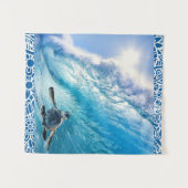 Tenture tortue de mer vague Boho (Devant (Horizontal))