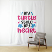 Tenture Tortue de mer Valentines Jour (En situation)