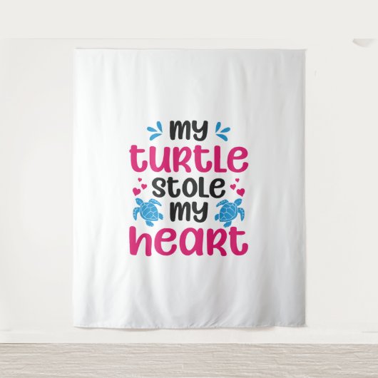 Tenture Tortue de mer Valentines Jour (Devant)