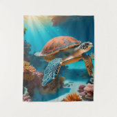 Tenture Tortue marine Serene 3D en Océan -Tranquille Lif M (Devant)