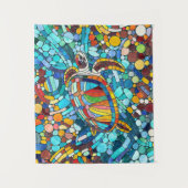 Tenture Tortue mosaïque colorée (Devant)