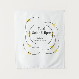 Tenture Total éclipse solaire ajouter la date emplacement 