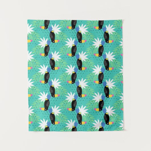 Tenture Toucans sur Teal (Devant)