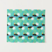 Tenture Toucans sur Teal (Devant (Horizontal))