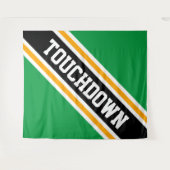Tenture TOUCHDOWN Vert Clair Noir Orange Bandes de Course (Devant (Horizontal))