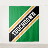 Tenture TOUCHDOWN Vert Clair Noir Orange Bandes de Course (Devant)