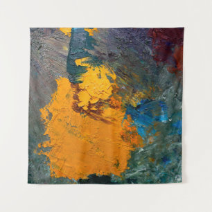 Tenture touches multicolores de peinture à l'huile sur l'a