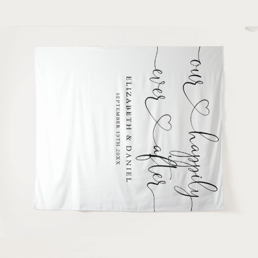 Tenture Toujours après le Mariage de script du coeur arriè (Devant (Horizontal))