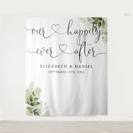 Tenture Toujours après Script de verdure Mariage fond phot (Devant)