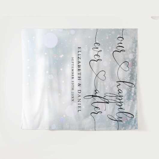 Tenture Toujours après Script Mariage d'hiver fond photo (Devant (Horizontal))