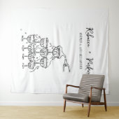 Tenture Tour de champagne dessinée à la main Backdrop Cabi (En situation (horizontale))