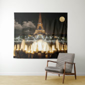 Tenture Tour Eiffel la nuit. (En situation (horizontale))