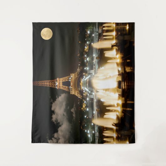 Tenture Tour Eiffel la nuit. (Devant)