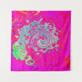 Tenture Tourbillon Abstrait Bleu Sarcelle et Rouge (Devant (Horizontal))