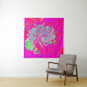 Tenture Tourbillon Abstrait Bleu Sarcelle et Rouge (En situation (horizontale))