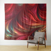 Tenture Tourbillon Abstrait rouge Iridescente (En situation (horizontale))