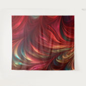 Tenture Tourbillon Abstrait rouge Iridescente (Devant (Horizontal))
