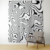 Tenture Tourbillon blanc noir Conception abstraite (En situation)