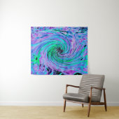 Tenture Tourbillon Floral Abstrait Lime Vert et Violet (En situation (horizontale))