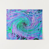Tenture Tourbillon Floral Abstrait Lime Vert et Violet (Devant (Horizontal))