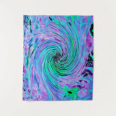 Tenture Tourbillon Floral Abstrait Lime Vert et Violet (Devant)