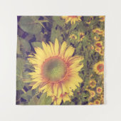 Tenture Tournesol avec effet filtre style vintage rétro (Devant (Horizontal))