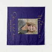 Tenture Tournesol bleu foncé photo douche nuptiale (Devant (Horizontal))