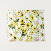 Tenture Tournesol d'aquarelle 7 (Devant (Horizontal))