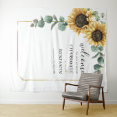 Tenture Tournesol Eucalyptus Foliage Mariage de verdure (En situation (horizontale))