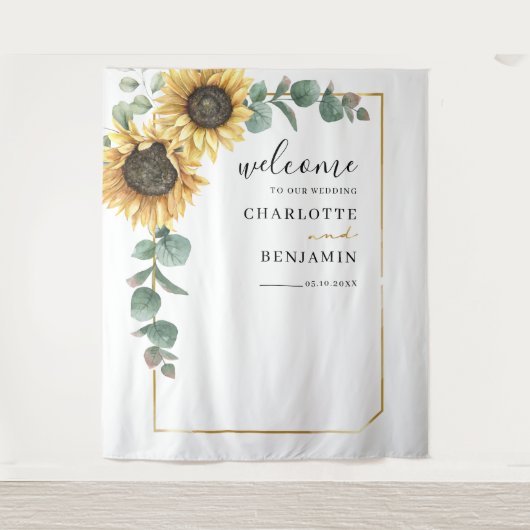 Tenture Tournesol Eucalyptus Foliage Mariage de verdure (Devant)