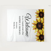 Tenture Tournesol Mariage photo Prop Jaune Blanc fond (Devant (Horizontal))