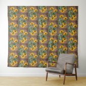 Tenture Tournesol Papillons Rustic Barque (En situation (horizontale))