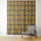 Tenture Tournesol Papillons Rustic Barque (En situation)