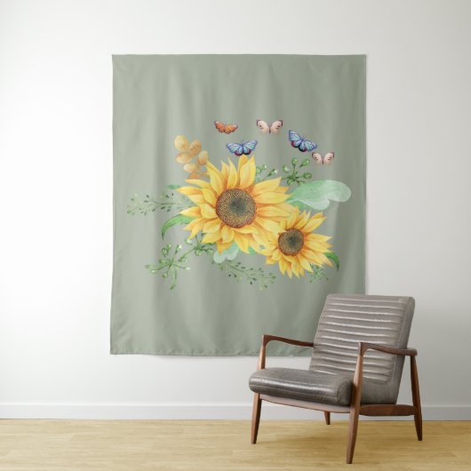 Tenture tournesol printemps (En situation)