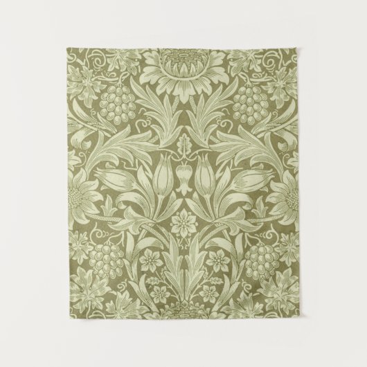 Tenture Tournesol William Morris Vintage Olive Damask (Devant)