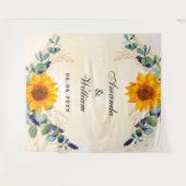 Tenture Tournesols de mariage noms de verdure d'eucalyptus (Devant (Horizontal))