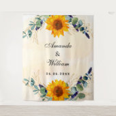 Tenture Tournesols de mariage noms de verdure d'eucalyptus (Devant)