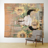 Tenture Tournesols rustiques crâne de taureau occidental P (En situation (horizontale))