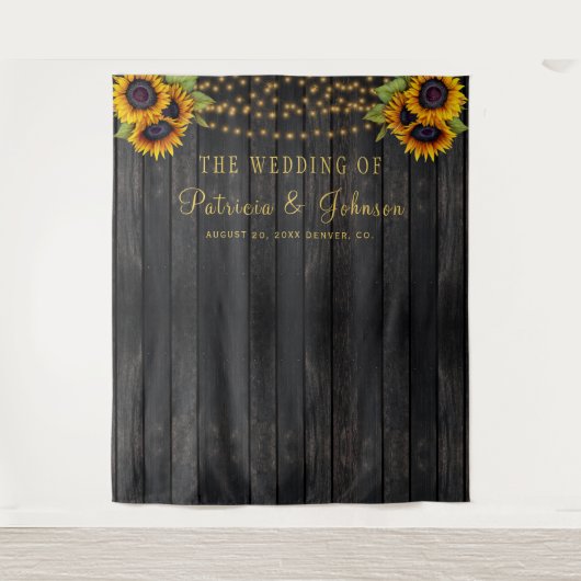 Tenture Tournesols rustiques mariage photo fond (Devant)