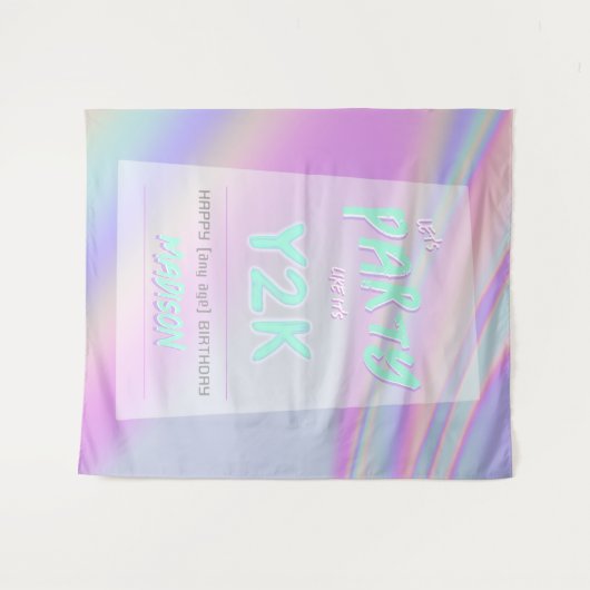 Tenture TOUT âge Y2K anniversaire iridescendance arc-en-ci (Devant (Horizontal))