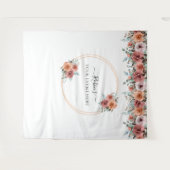 Tenture Tout événement, Fond photographique floral à la pê (Devant (Horizontal))