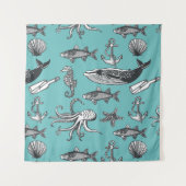 Tenture Tout les motif de mer (Devant (Horizontal))