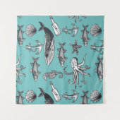 Tenture Tout les motif de mer (Devant)