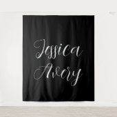 Tenture Tout nom | Élégant script blanc modifiable sur noi (Devant)