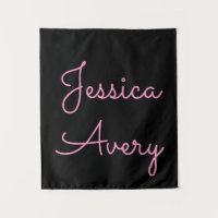 Tout nom | Script rose modifiable Cool sur noir